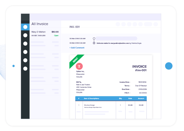 Zoho Invoice 1