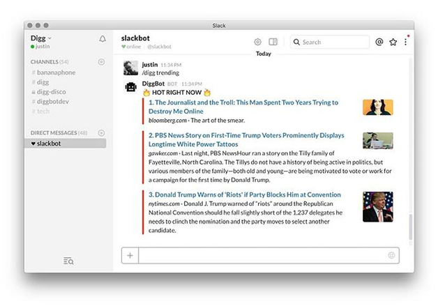 Digg - Slackbot